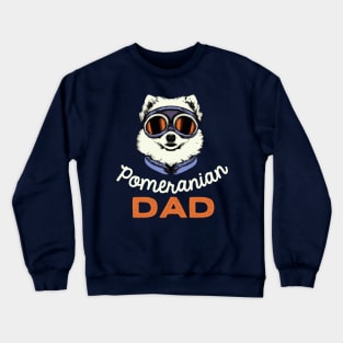 Pomeranian Dad Vintage Dog Owner Retro Dog Father Crewneck Sweatshirt